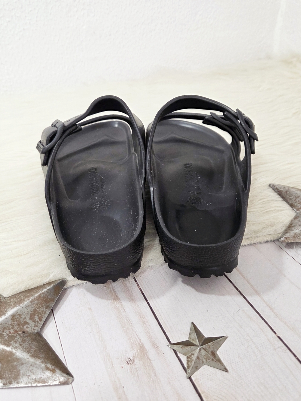 Birkenstock Arizona Essentials EVA sandal black double buckle light women's sz 7 - Picture 5 of 7